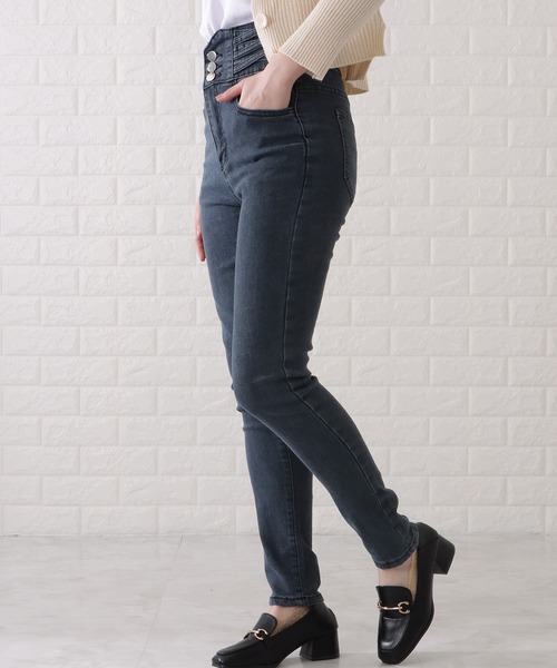 Lace Ladies(レースレディース)の「ハイウエスト3ボタンストレッチスキニーパンツ(その他パンツ・レディース・ネイビー/ライトブルー/ダークグレー/ブラック・29/30/26/27)」の20枚目の写真