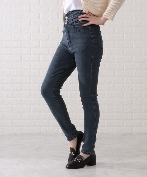 Lace Ladies(レースレディース)の「ハイウエスト3ボタンストレッチスキニーパンツ(その他パンツ・レディース・ネイビー/ライトブルー/ダークグレー/ブラック・29/30/26/27)」の22枚目の写真
