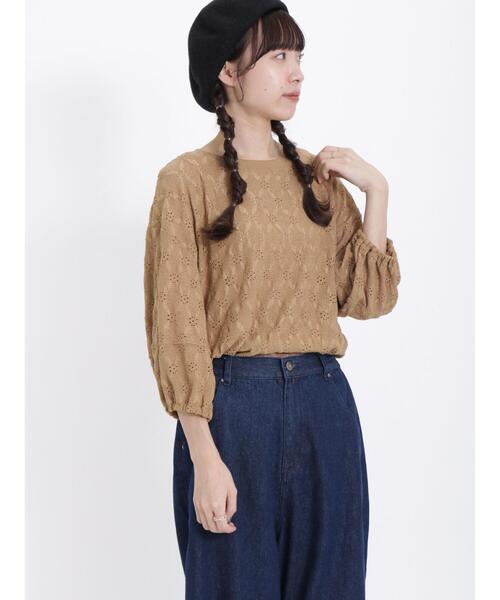 Samansa Mos2(サマンサ モスモス)の「花柄ジャカード7分袖カットソー(Tシャツ/カットソー・レディース・ブラック/オフホワイト/キナリ/ベージュ・F)」の15枚目の写真