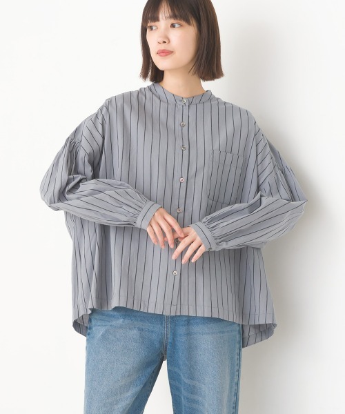 OMNES（オムネス）の「製品洗いブロードボリューム袖長袖シャツ（シャツ/ブラウス・レディース・ブラック系その他/ホワイト/ブルー/ブルー系その他/ピンク/ベージュ/ライトグレー/ベージュ系その他/ベージュ系その他2/グレー系その他/ブルー系その他2/ブラック系その他2/ライトブルー/ベージュ系その他3・FREE）」の5枚目の写真