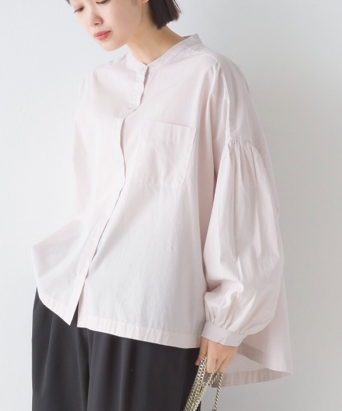 OMNES（オムネス）の「製品洗いブロードボリューム袖長袖シャツ（シャツ/ブラウス・レディース・ブラック系その他/ホワイト/ブルー/ブルー系その他/ピンク/ベージュ/ライトグレー/ベージュ系その他/ベージュ系その他2/グレー系その他/ブルー系その他2/ブラック系その他2/ライトブルー/ベージュ系その他3・FREE）」の14枚目の写真