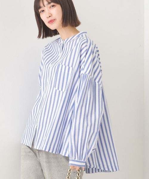 OMNES（オムネス）の「製品洗いブロードボリューム袖長袖シャツ（シャツ/ブラウス・レディース・ブラック系その他/ホワイト/ブルー/ブルー系その他/ピンク/ベージュ/ライトグレー/ベージュ系その他/ベージュ系その他2/グレー系その他/ブルー系その他2/ブラック系その他2/ライトブルー/ベージュ系その他3・FREE）」の13枚目の写真