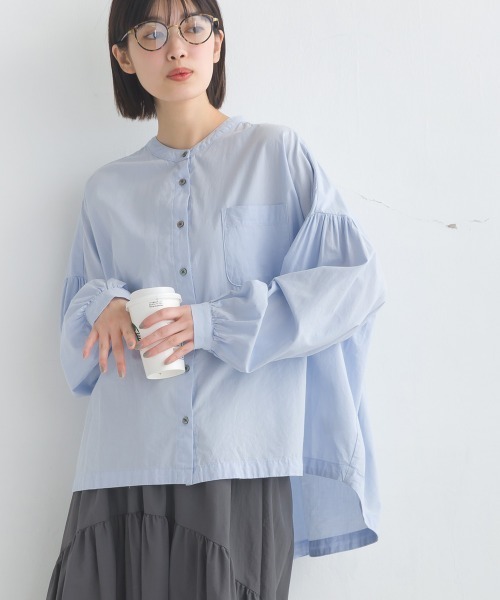 OMNES（オムネス）の「製品洗いブロードボリューム袖長袖シャツ（シャツ/ブラウス・レディース・ブラック系その他/ホワイト/ブルー/ブルー系その他/ピンク/ベージュ/ライトグレー/ベージュ系その他/ベージュ系その他2/グレー系その他/ブルー系その他2/ブラック系その他2/ライトブルー/ベージュ系その他3・FREE）」の10枚目の写真