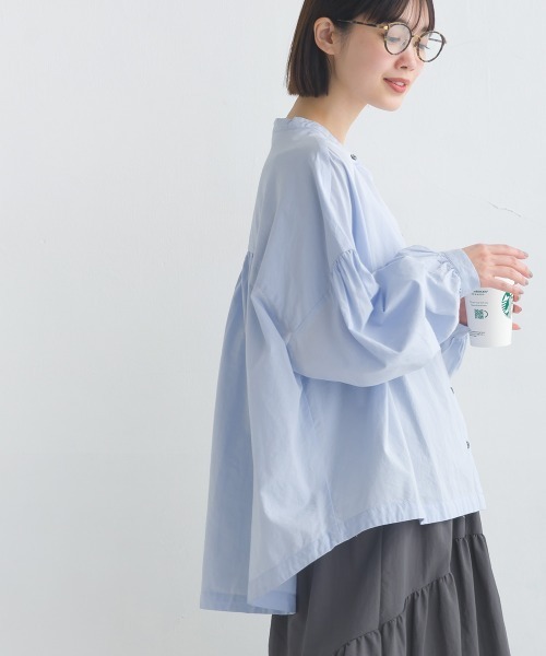 OMNES（オムネス）の「製品洗いブロードボリューム袖長袖シャツ（シャツ/ブラウス・レディース・ブラック系その他/ホワイト/ブルー/ブルー系その他/ピンク/ベージュ/ライトグレー/ベージュ系その他/ベージュ系その他2/グレー系その他/ブルー系その他2/ブラック系その他2/ライトブルー/ベージュ系その他3・FREE）」の15枚目の写真