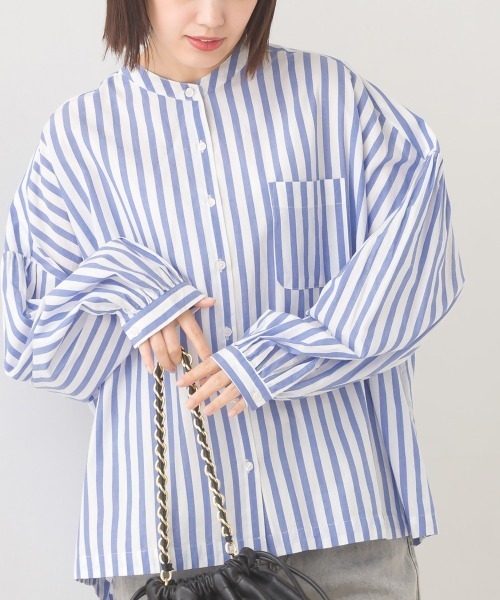 OMNES（オムネス）の「製品洗いブロードボリューム袖長袖シャツ（シャツ/ブラウス・レディース・ブラック系その他/ホワイト/ブルー/ブルー系その他/ピンク/ベージュ/ライトグレー/ベージュ系その他/ベージュ系その他2/グレー系その他/ブルー系その他2/ブラック系その他2/ライトブルー/ベージュ系その他3・FREE）」の20枚目の写真