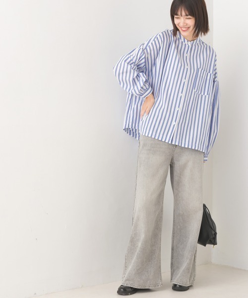 OMNES（オムネス）の「製品洗いブロードボリューム袖長袖シャツ（シャツ/ブラウス・レディース・ブラック系その他/ホワイト/ブルー/ブルー系その他/ピンク/ベージュ/ライトグレー/ベージュ系その他/ベージュ系その他2/グレー系その他/ブルー系その他2/ブラック系その他2/ライトブルー/ベージュ系その他3・FREE）」の22枚目の写真