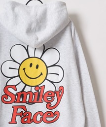 SMILEY FACE/スマイリーフェイス オーバーサイズ 裏起毛 袖プリント バックプリント ロゴ ワンポイント スウェット パーカー/長袖 トップス プルオーバー/レディース メンズ