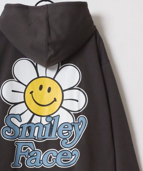 【SAVIER/サビアー】×【SMILEY FACE/スマイリーフェイス】コラボ フラワープリント Tシャツ オーバーサイズ