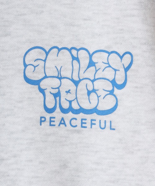 SMILEY FACE(スマイリーフェイス)の「SMILEY FACE/スマイリーフェイス オーバーサイズ 裏起毛 袖プリント バックプリント ロゴ ワンポイント スウェット パーカー/長袖 トップス プルオーバー/レディース メンズ(パーカー・レディース・スミクロ/アッシュグレー/グレー系その他/グレー/ブルー/ブラック/ネイビー/ブラック系その他・L/LL/M)」の12枚目の写真