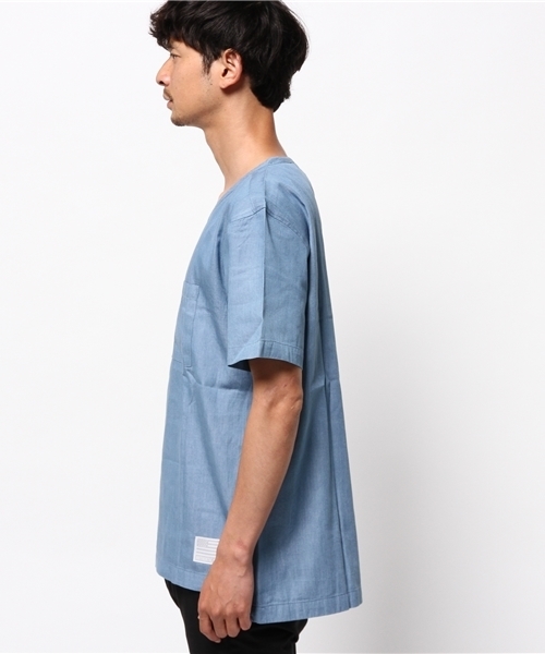 WEGO（ウィゴー）の「WEGO/デニムプルオーバーシャツ（シャツ/ブラウス・メンズ・ライトインディゴブルー/その他1・LARGE/MEDIUM）」の4枚目の写真