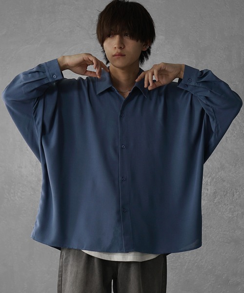 MinoriTY】落ち感ドルマンスリーブビッグシャツ 長袖シャツ ビッグ