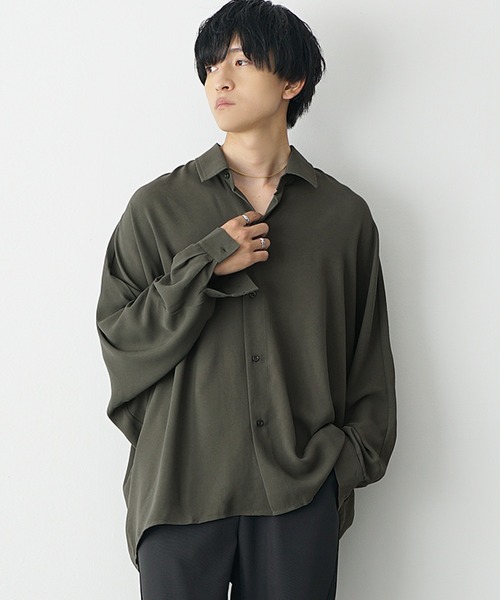 セール】【MinoriTY】落ち感ドルマンスリーブビッグシャツ 長袖シャツ