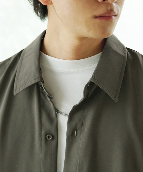 MinoriTY(マイノリティ)の「【MinoriTY】落ち感ドルマンスリーブビッグシャツ 長袖シャツ ビッグシルエット ルーズシルエット レギュラーカラー メンズ 秋服(シャツ/ブラウス・メンズ・ブラック/ベージュ/ブルー/カーキ/ワイン・L/S/M)」の10枚目の写真