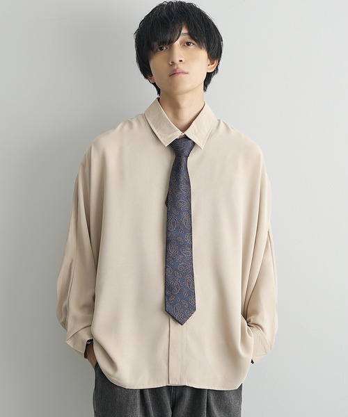 MinoriTY(マイノリティ)の「【MinoriTY】落ち感ドルマンスリーブビッグシャツ 長袖シャツ ビッグシルエット ルーズシルエット レギュラーカラー メンズ 秋服(シャツ/ブラウス・メンズ・ブラック/ベージュ/ブルー/カーキ/ワイン・L/S/M)」の19枚目の写真