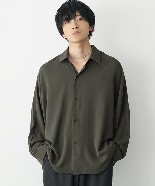 MinoriTY(マイノリティ)の「【MinoriTY】落ち感ドルマンスリーブビッグシャツ 長袖シャツ ビッグシルエット ルーズシルエット レギュラーカラー メンズ 秋服(シャツ/ブラウス・メンズ・ブラック/ベージュ/ブルー/カーキ/ワイン・L/S/M)」の22枚目の写真