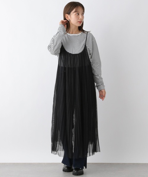 LEPSIM(レプシィム)の「チュールレイヤーキャミワンピース 967934(ワンピース・レディース・ブラウン/ブラック・FREE)」の9枚目の写真