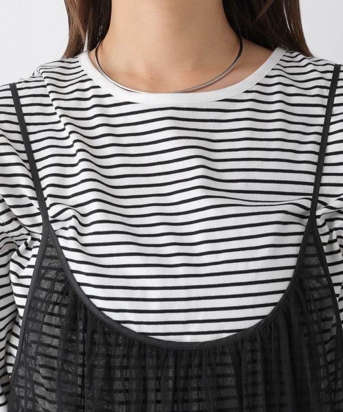 LEPSIM(レプシィム)の「チュールレイヤーキャミワンピース 967934(ワンピース・レディース・ブラウン/ブラック・FREE)」の14枚目の写真