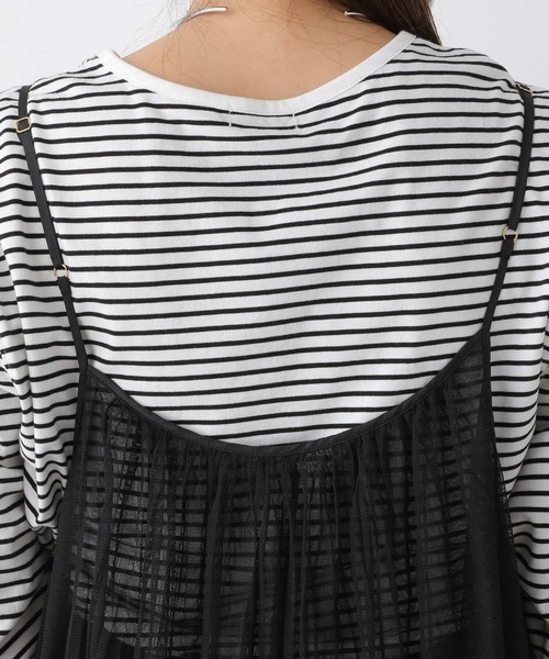 LEPSIM(レプシィム)の「チュールレイヤーキャミワンピース 967934(ワンピース・レディース・ブラウン/ブラック・FREE)」の17枚目の写真