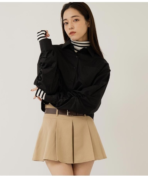 ANAP（アナップ）の「袖ギャサーデザインクロップドシャツ（シャツ/ブラウス・レディース・ブラック/ブルー/オフホワイト・FREE）」の19枚目の写真