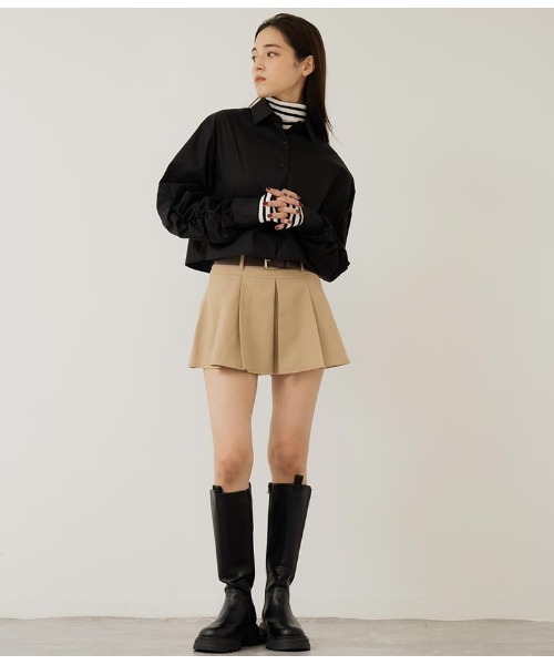 ANAP（アナップ）の「袖ギャサーデザインクロップドシャツ（シャツ/ブラウス・レディース・ブラック/ブルー/オフホワイト・FREE）」の22枚目の写真