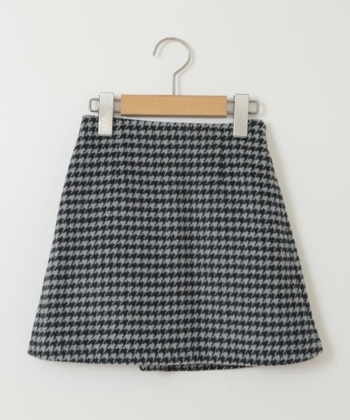 a.v.v（アーヴェヴェ）の「[140-150]【セットアップ対応】シャギーチェック台形スカート（スカート・キッズ・ライトグレー/ブラック・140/150）」の4枚目の写真