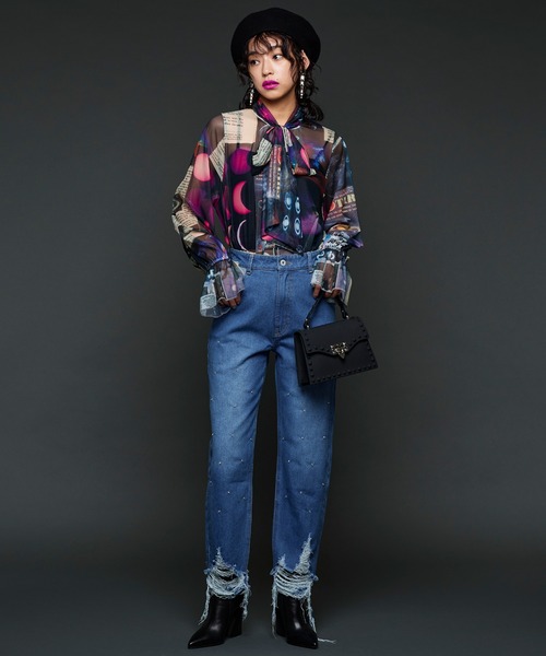 Narcissus（ナルシス）の「【MIDVEIN】ガラリボンブラウス（シャツ/ブラウス・レディース・ブラック・FREE）」の5枚目の写真