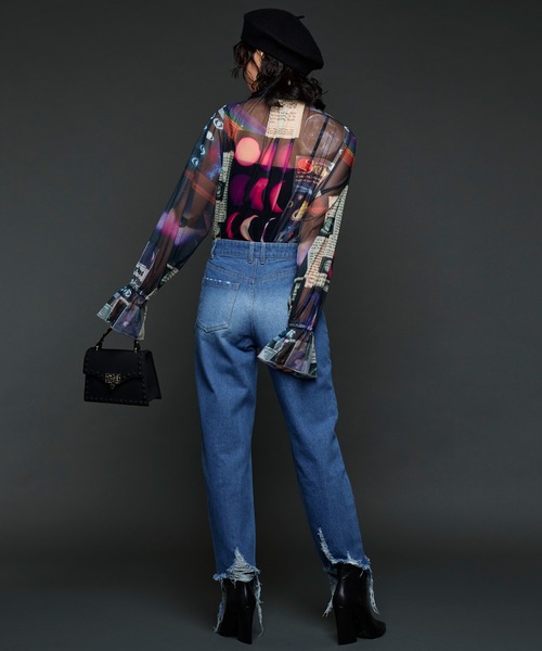 Narcissus（ナルシス）の「【MIDVEIN】ガラリボンブラウス（シャツ/ブラウス・レディース・ブラック・FREE）」の6枚目の写真