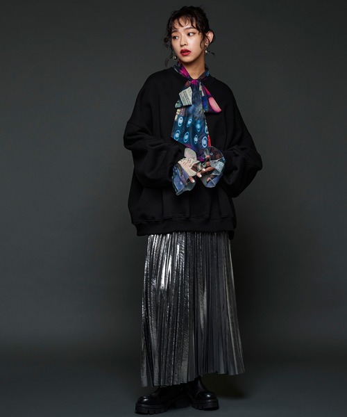 Narcissus（ナルシス）の「【MIDVEIN】ガラリボンブラウス（シャツ/ブラウス・レディース・ブラック・FREE）」の2枚目の写真