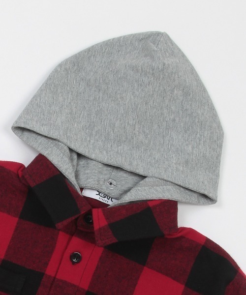 X-girl Stages（エックスガールステージス）の「チェックシャツワンピース（シャツワンピース・キッズ・ホワイト/レッド・140cm/130cm/110cm/120cm/100cm/90cm）」の6枚目の写真