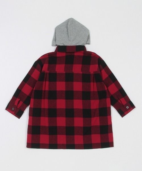 X-girl Stages（エックスガールステージス）の「チェックシャツワンピース（シャツワンピース・キッズ・ホワイト/レッド・140cm/130cm/110cm/120cm/100cm/90cm）」の14枚目の写真