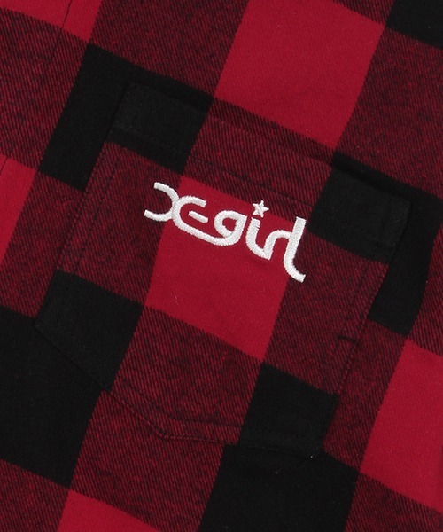 X-girl Stages（エックスガールステージス）の「チェックシャツワンピース（シャツワンピース・キッズ・ホワイト/レッド・140cm/130cm/110cm/120cm/100cm/90cm）」の17枚目の写真