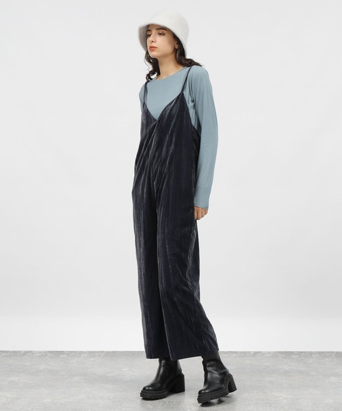 LAKOLE（ラコレ）の「ベロアサロペット / 983322（サロペット/オーバーオール・レディース・グレー/ネイビー/マスタード・SMALL/MEDIUM）」の13枚目の写真