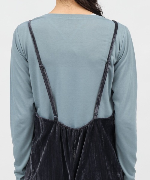 LAKOLE（ラコレ）の「ベロアサロペット / 983322（サロペット/オーバーオール・レディース・グレー/ネイビー/マスタード・SMALL/MEDIUM）」の9枚目の写真