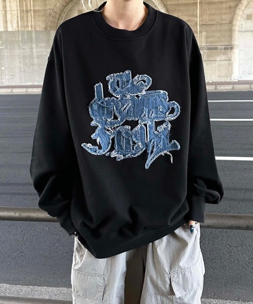 sedacle（セダクル）の「フリンジデニムロゴスウェット（スウェット