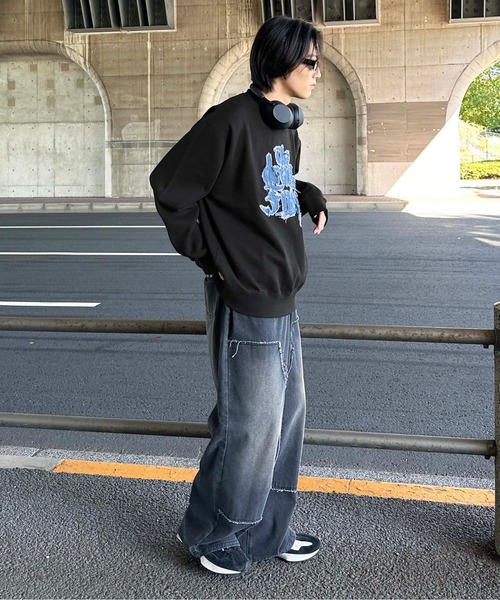 sedacle（セダクル）の「フリンジデニムロゴスウェット（スウェット