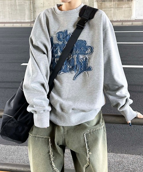 sedacle（セダクル）の「フリンジデニムロゴスウェット（スウェット