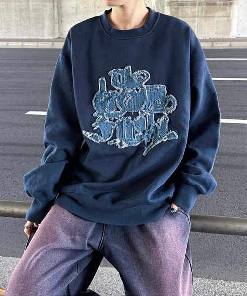 sedacle（セダクル）の「フリンジデニムロゴスウェット（スウェット