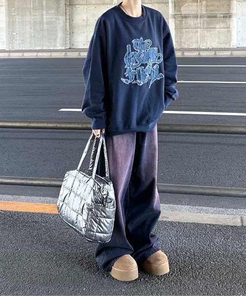 sedacle（セダクル）の「フリンジデニムロゴスウェット（スウェット