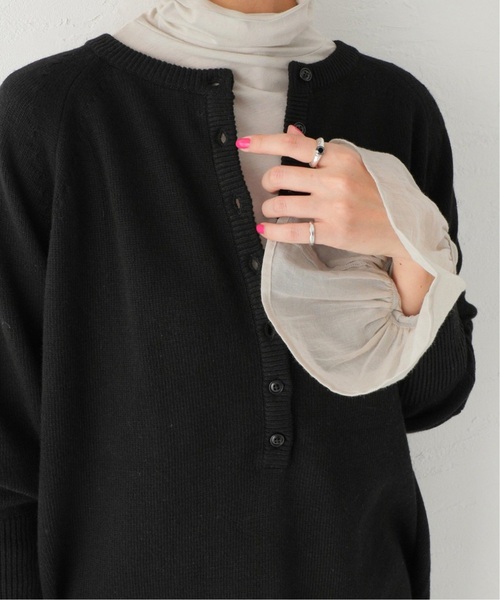 JOURNAL STANDARD relume（ジャーナルスタンダード　レリューム）の「《追加4》シフォンカフスタートルネックTEE（Tシャツ/カットソー・レディース・グレー系その他/ホワイト・FREE）」の3枚目の写真