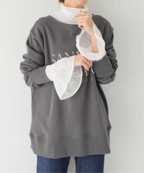 JOURNAL STANDARD relume（ジャーナルスタンダード　レリューム）の「《追加4》シフォンカフスタートルネックTEE（Tシャツ/カットソー・レディース・グレー系その他/ホワイト・FREE）」の5枚目の写真