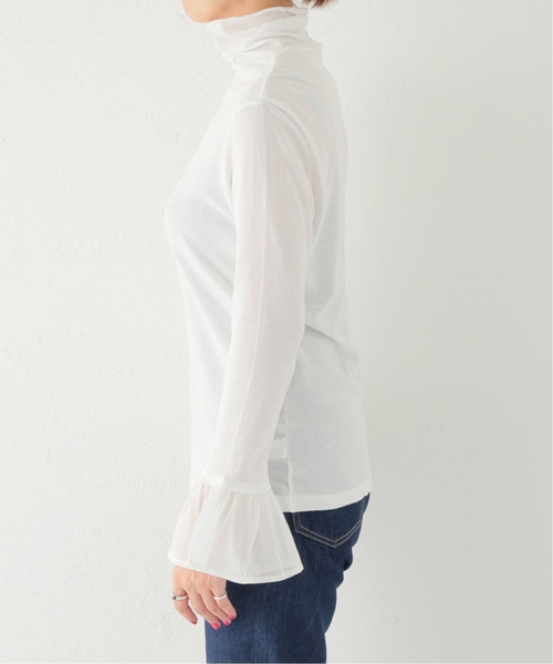JOURNAL STANDARD relume（ジャーナルスタンダード　レリューム）の「《追加4》シフォンカフスタートルネックTEE（Tシャツ/カットソー・レディース・グレー系その他/ホワイト・FREE）」の8枚目の写真