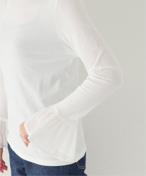 JOURNAL STANDARD relume（ジャーナルスタンダード　レリューム）の「《追加4》シフォンカフスタートルネックTEE（Tシャツ/カットソー・レディース・グレー系その他/ホワイト・FREE）」の13枚目の写真