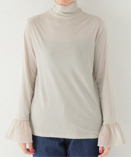 JOURNAL STANDARD relume（ジャーナルスタンダード　レリューム）の「《追加4》シフォンカフスタートルネックTEE（Tシャツ/カットソー・レディース・グレー系その他/ホワイト・FREE）」の18枚目の写真