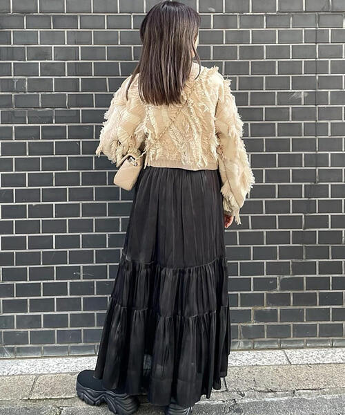 FREE'S MART（フリーズマート）の「シャイニーティアードスカート（スカート・レディース・ブラック/ブルー/ホワイト・MEDIUM/SMALL）」の21枚目の写真