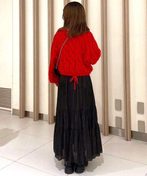 FREE'S MART（フリーズマート）の「シャイニーティアードスカート（スカート・レディース・ブラック/ブルー/ホワイト・MEDIUM/SMALL）」の15枚目の写真