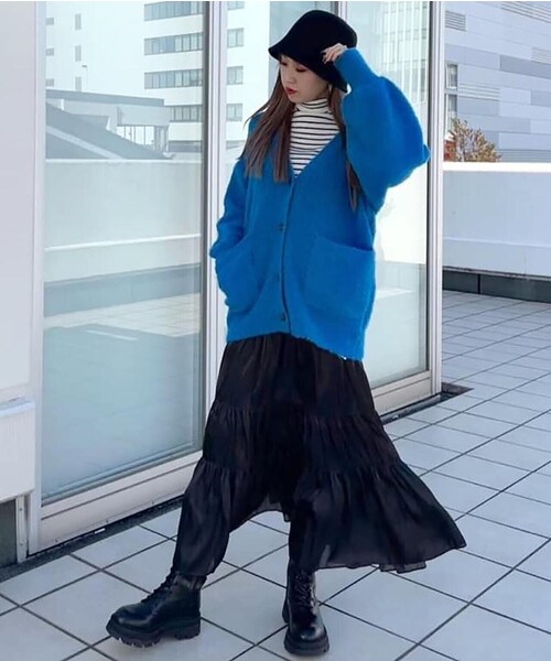 FREE'S MART（フリーズマート）の「シャイニーティアードスカート（スカート・レディース・ブラック/ブルー/ホワイト・MEDIUM/SMALL）」の13枚目の写真