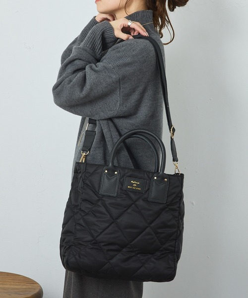 PUAL CE CIN(ピュアルセシン)の「キルティング2WAYトートBAG(トートバッグ・レディース・ブラック/グレイッシュベージュ・FREE)」の8枚目の写真