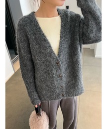アルパカタッチディープVカーディガン