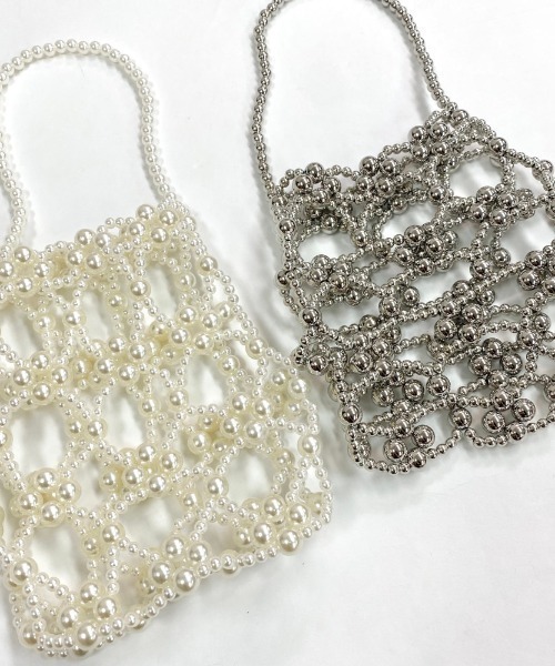 LADY LIKE（レディライク）の「パールデザインミニバッグ（ハンドバッグ・レディース・シルバー/ホワイト・F）」の11枚目の写真