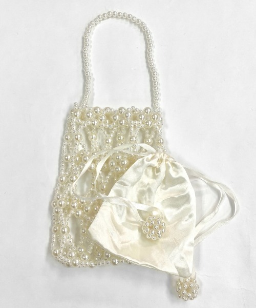 LADY LIKE（レディライク）の「パールデザインミニバッグ（ハンドバッグ・レディース・シルバー/ホワイト・F）」の13枚目の写真